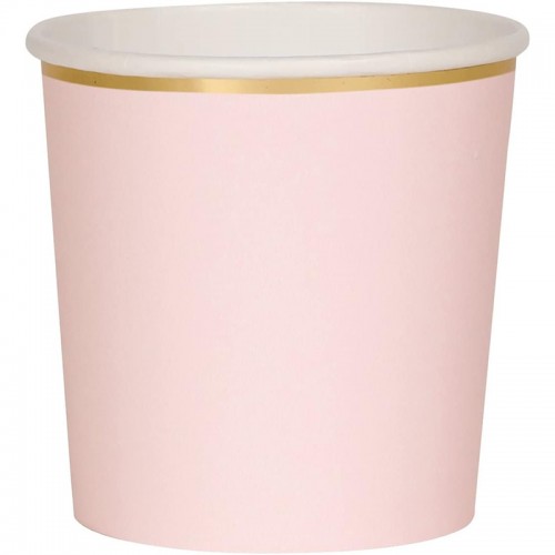 Copos Rosa Claro Risca Dourada